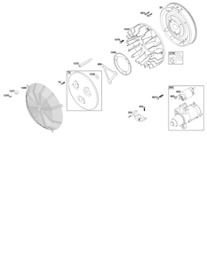 Flywheel, Ignition, And Starter Group Diagram and Parts List for 543777-3224-J1 400000 - 699999 Briggs and Stratton Engine